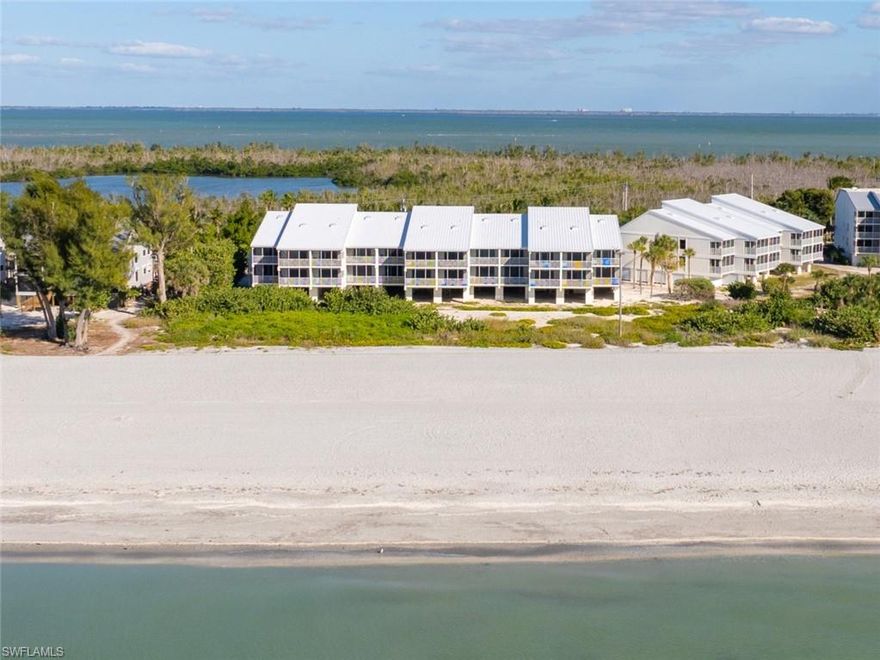 Live your best life at South Seas on Captiva Island in this direct Gulf-front, fully renovated 2-bedroom, 2-bath residence offering what may be the best view in the entire community. Positioned so close to the shoreline that you can feel the salt air on your skin and the Gulf breeze in your hair, mornings on the lanai come with waves, wildlife, and coffee that just tastes better.
Located in the highly sought-after 2000 building at the northern edge of the Beach Villas community, this condo enjoys a quieter, low-density setting with its own secluded pool, pickleball courts, private entrance, convenient parking, and extra owner storage—because beach gear is part of the lifestyle. The screened lanai delivers uninterrupted Gulf views and front-row seats to unforgettable sunsets. Inside, the condo has been fully renovated in a coastal-chic style and is offered completely turn-key with brand-new furnishings, in-unit laundry, and thoughtful updates throughout—ready for immediate enjoyment and strong rental performance from day one.
Gulf Beach Villas is ideally located on the desirable south end inside the gates of South Seas Resort, just steps from the newly opened water park and a short stroll to Captiva Village with its coastal boutiques, historic Island Store, and bayside and beachside dining—yet tucked away in one of the most peaceful and coveted corners of the resort. This is a premier island retreat that delivers exceptional rental income potential without sacrificing the joy of actually using it yourself. Smart investment. Prime location. Killer views. Put this one at the top of your must-see list.