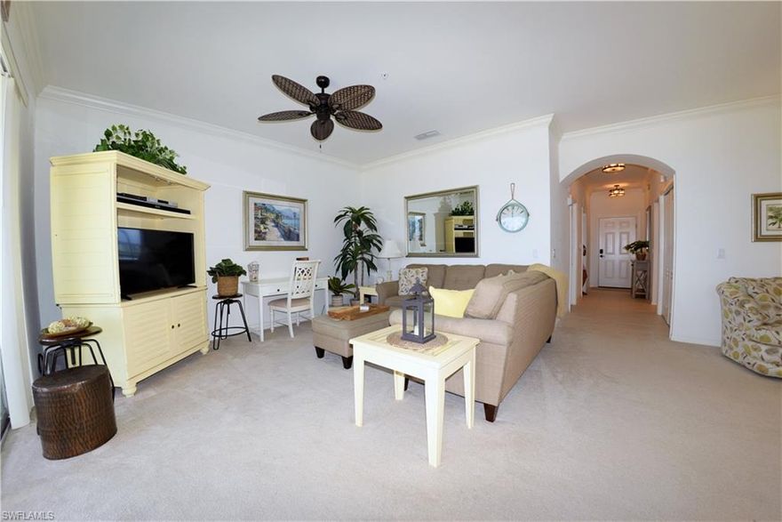 Amazing view from this 4th floor Brookside end unit being offered turnkey!  Very clean, nicely decorated and ready for its new owner. Overlooking the 38-acre lake and golf course, a short stroll to the clubhouse, tennis courts, pickleball, fitness center and pool. This 2bedrrom/2bath condo has crown molding in main living area, newer AC unit and water heater.  Master bathroom has been updated with a new vanity and tile flooring. The chair in sitting area pulls out for additional sleeping space when guests visit. 
This unit also has a HUGE storage closet for bikes, golf clubs, beach chairs and anything else! This building also has a new roof, freshly painted and did I mention the great view! Heritage Palms is a bundled golf community with 36 holes of golf and many amenities, including tennis, pickle ball, fitness center, live music at the famous tiki bar, and numerous social events. Don't wait, these properties are selling quickly.