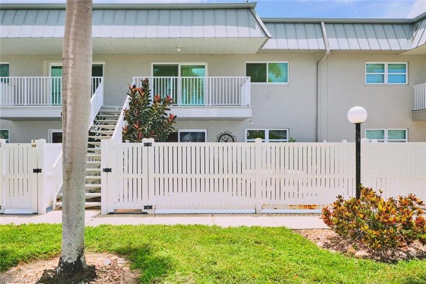 Highly desired in Fort Myers, this RARE FIRST-FLOOR 2-bedroom, 2-bath condominium offers the perfect blend of comfort, convenience, and Florida lifestyle living. Overlooking the sparkling community pool, this beautifully maintained residence features a spacious open floor plan with split bedrooms for added privacy and a large primary suite complete with a private bath. Enjoy updated cabinetry and countertops, a generous pantry, in-unit laundry, newer windows, new A/C, stackable washer & dryer and an assigned carport space conveniently located just outside your front door.

Step outside to your oversized private courtyard patio — ideal for relaxing, entertaining, or enjoying the sunshine year-round. Residents enjoy an impressive list of amenities including bocce ball, billiards, shuffleboard, BBQ grills, and a stunning resort-style pool with a gathering palapa. Perfectly situated near beaches, restaurants, shopping, parks, libraries, and entertainment, this furnished move-in-ready home offers an incredible opportunity to enjoy the very best of Southwest Florida living.