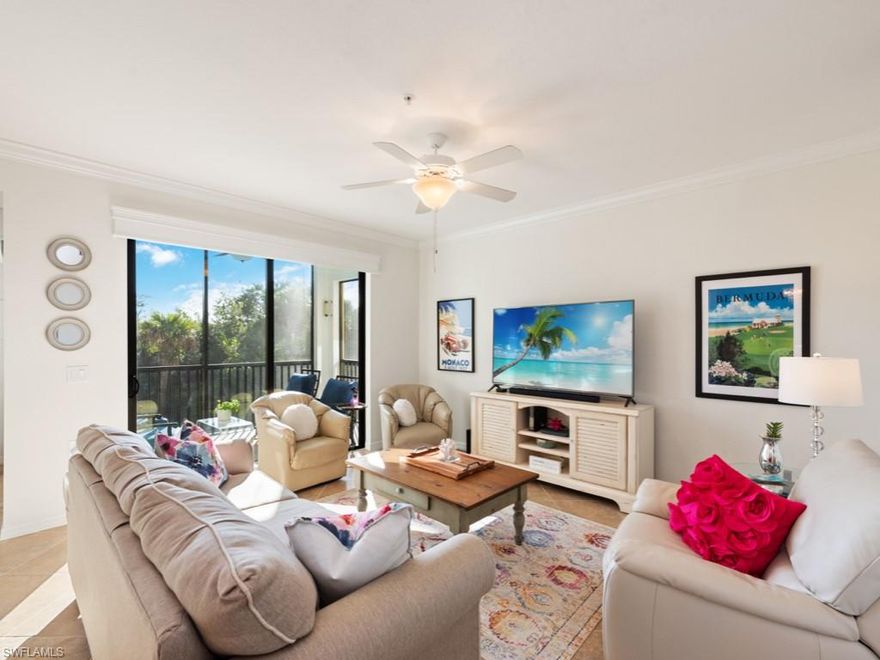 Newest building in Giaveno.  Great location easy in and out with parking in front of unit.  Walking distance to golf and main clubhouse.  Satellite pool and grills are directly across from the building. TPC Golf Included!   Beautifully decorated 2 bedroom, 2 bath “Bellini” floorplan with peaceful preserve and water views from the lanai.   Freshly painted walls and ceilings throughout. Newly painted white kitchen and bath cabinets.  Numerous closet upgrades and other special touches.  Being sold fully furnished. 
Come see what makes Treviso Bay the best Bundled Golf Community in Naples.  If you are looking for a great place to avoid the chaos.  This is an active sports community with a variety of outdoor recreational opportunities.  Whether you love Golf, Tennis, Pickleball or the Gym, Treviso Bay has something for everyone.  In addition to sports, the clubhouse and the tiki bar provide a great place for  outdoor, socially distanced mingling.   In the winter months, the Clubhouse also brings in a seasonal market and delivers high quality groceries, steaks, chops, chicken and alcoholic beverages safely to your vehicle.  Treviso Bay is a wonderful place to spend the winter.