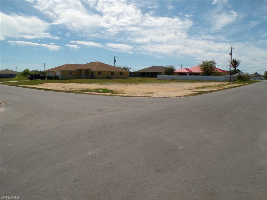 This Corner Lot presents a prime opportunity to develop on a multi-family lot in Cape Coral, situated within the highly sought after Flood Zone X, where flood insurance is not required.  With city water, sewer, and irrigation already in place, this property is ready for development, making it a perfect choice for investors or those looking to generate rental income.
Situated in a rapidly growing area, this lot offers convenient access to Pine Island Road, where you’ll find endless shopping, dining, and entertainment options. Just 18 miles to I-75, commuting is a breeze, while nearby attractions like Sun Splash Water Park, local golf courses, parks, and nature preserves provide plenty of recreation for residents.
Cape Coral continues to be one of Southwest Florida’s most sought after markets, offering boating access, year round outdoor activities, and a vibrant community atmosphere. Whether you’re planning to build a duplex or expand your investment portfolio, this property presents incredible potential.
Don’t miss this opportunity to secure a prime piece of Cape Coral real estate—priced to sell and ready for your vision!
The seller has 3 other simlar lots listed at 1816 NE 8th Place, 821 and 825 NE 15th Lane.