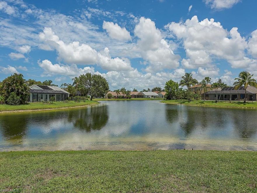 Beautiful lake views from this 3/2 home, the pie shaped lot gives you extra privacy, open floor plan, 2 car garage, low yearly HOA fees $ 244.  New roof in 2018. There is room for a pool.