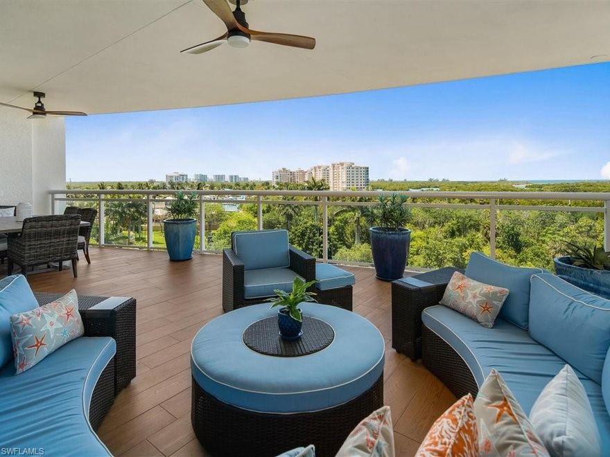 GULF VIEW Condo In The Beautiful Popular High-Rise Development Of Kalea Bay In North Naples! This 6th Floor Turnkey Unit Offers 4 Bedrooms (Currently Decorated As 3+Den/Office), 4 Full Bathrooms, Nearly 3300 Sqft. Under Air, & Nearly 600 Sqft. Of Balcony Space Overlooking The Mangroves & Beautiful Gulf Of Mexico W/ Sunsets Year-Round. Private Secured Elevator Provides Direct Access Into Your Home In The Sky. A Chef's Dream Kitchen Is Complete W/ Quartz Counters, Gas Range, Wolf/Viking/Subzero SS Appliances, Butler Pantry, & Much More! Oversized Master Bedroom Suite Enjoys Gulf Views & Access To The Balcony. The Master Bathroom Features Separate His/Her Sinks, Large Free-Standing Soaking Tub, Huge Shower, & Gigantic His/Her Walk-In Closet. The Building Features A 7,500 Sqft. Rooftop Pool Area, Exercise Room, Lounge & Gulf Views That Are Just Endless! The 88,000 Sqft. Amenity Center w/ 25,000 Sqft. Clubhouse At The Club At Kalea Bay Features Resort Style & Lap Lane Pools, Outdoor Tiki Bar, Fire Pit, 2 Restaurants, Lounge Area, 12 Guest Cottages, Tennis & PickleBall Courts, Cafe, Hammocks, & More. Don't Wait 24+ Months To Build, It's All Available For Your Enjoyment NOW!
