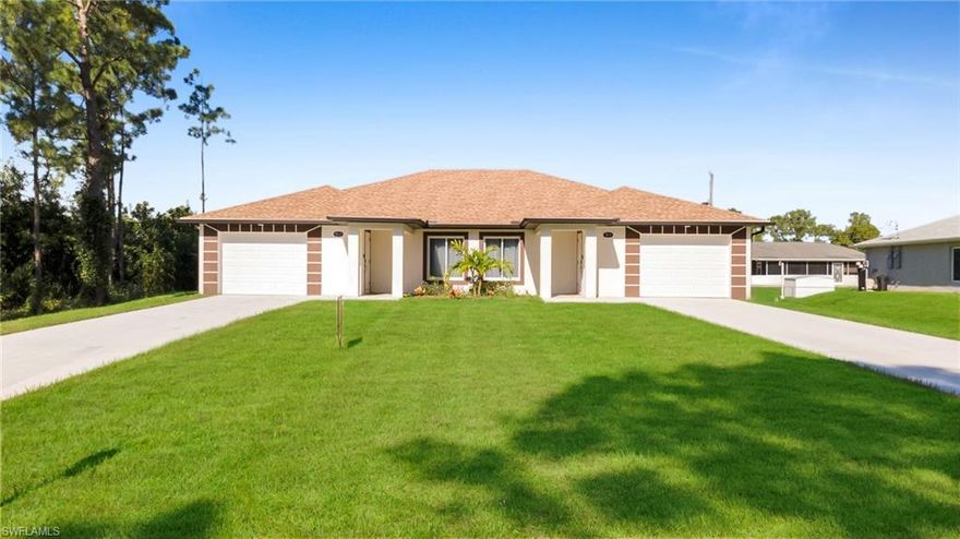 Be the first to call this brand-new Lehigh Acres duplex home. Never lived in, this unit delivers a fresh, modern living experience with quality finishes and thoughtful design throughout. The spacious 3-bedroom, 2-bathroom floor plan flows seamlessly from an open living and dining area into a contemporary kitchen equipped with brand-new appliances — everything you need from day one. Enjoy the convenience of in-unit washer and dryer, a bright and airy layout, and a quiet neighborhood setting that still keeps you close to top-rated schools, shopping, dining, and major highways. Available unfurnished at $1,800/month or fully furnished at $2,000/month — making this an ideal option whether you're relocating, settling in long-term, or simply looking for a turnkey lifestyle upgrade.
Move-in ready. Schedule your showing today.