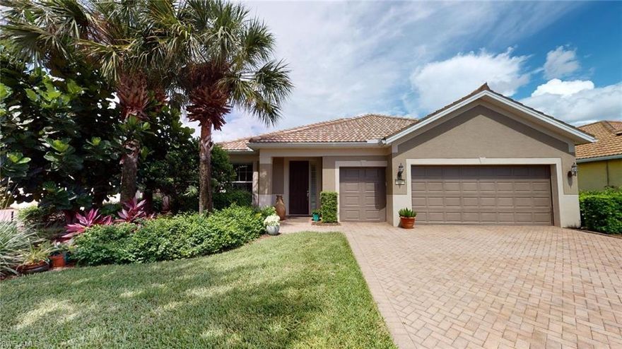 H2935 - Del Webb Naples, “Tidewater” Model Estate Series Home w/Saltwater Swimming Pool/Spa/Outdoor Kitchen, on Premium Lot, Stunning Water & Golf Course Views, Large Covered Rear Lanai & Pool Deck, Private Cul-De-Sac, GOLF MEMBERSHIP INCLUDED, 2338 Sq. Ft., 2849 Total Sq. Ft., 3 Bedrooms, Plus Den, 3 Full Baths, Formal Dining, Breakfast Nook & Bar, 3 Car Garage. Stainless Steel Appliances, Pantry, Pendant Lighting, Under Cabinet Lighting, Tile Through Most, Glass French Doors at Den, 8’ Doors Throughout, Custom Paint Throughout, Plumbed Outdoor Kitchen, Electrical Hurricane Shutters at Rear Lanai, Extra Large Rear Covered Lanai, Finished Laundry Rm w/Utility Sink, Epoxied Garage Floor, Insulated Garage Door, Exterior of Property Recently Painted. Property Complimented by Oasis Club Resort Style Amenity Center – Resort Pool/Lap Pool/Jacuzzi, Fitness Center, 12 Pickleball Courts /2 Tennis Courts/ 4 Bocce Courts, Large Catering Hall, Golf Sim, Billiards, Movement Rm, Library, Activities Director, and Much More. Semi-Private Championship Style Golf Course, Golf Pro Shop, On-Site Golf Pro, Restaurant. “Come Experience the Beauty that is Ave Maria”.