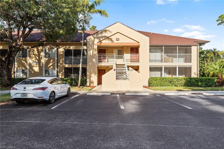 LOCATION, LOCATION, LOCATION! Very clean 2nd floor condo with 2 bedrooms & 2 baths in the desirable Fountain Lakes community. Priced to sell, this unit features an open floor plan with split bedrooms and a nice screened lanai. Washer and dryer are inside the unit. Fountain Lakes amenities offer something for everyone: 9-hole golf course, pickleball, tennis, community pools, fitness center, clubhouse, bike/jog path, bocce, shuffleboard, BBQ areas, library, playground, and more. Located just 5 minutes to Coconut Point’s 110+ shops and 20+ dining options, Miromar Outlets, and Gulf Coast Town Center are also close by. 20 minutes to RSW Airport, and 20 minutes to the beaches. Live in paradise, move to Fountain Lakes!