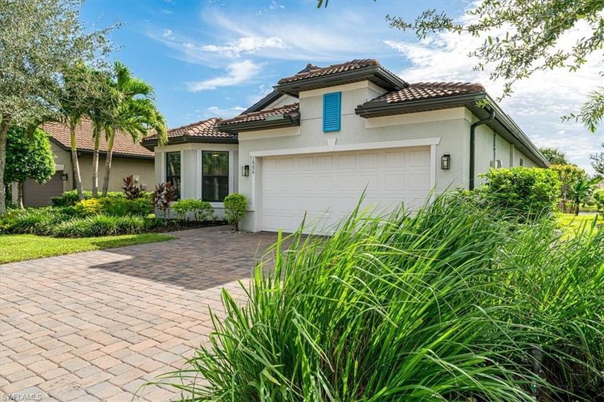Step into contemporary Florida living at 1996 Parson St Naples, FL, nestled within the sought-after gated community of Orange Blossom Ranch. Built in 2018, this move in ready one-level gem offers approximately 2,186 sq ft of thoughtfully appointed space with 3 bedrooms, a den, and 2 bathrooms. This home is equipped with a $25,000 / 6.5KW solar system (fully paid for / no lease), offering energy efficiency and cost savings year-round. From the moment you arrive, you're greeted by the curb appeal of a modern home with clean lines, a widened driveway and low-maintenance landscaping. Inside, an open-concept layout invites you into a bright living area that flows seamlessly into a kitchen designed for both function and style. The heart of the home is the newly updated kitchen, complete with brand new GE Profile appliances and a custom solid wood pantry that provides both elegance and ample storage. Adjacent to the kitchen, custom built-in cabinets with a desk create an ideal space for work, study, or organization. The home has been freshly painted throughout and features new flooring in all bedrooms, adding a modern, cohesive feel to every room. The master suite is complete with a generous en-suite bath and walk-in closet. The additional two bedrooms are ideal for family, guests or a dedicated home office. Through the oversized glass sliders, the outdoor living space becomes an extension of your home where you can sip your morning coffee, grill at sunset, or just enjoy the Naples breeze, all while overlooking the lake. The backyard is a tropical retreat featuring banana trees, pineapples, and a fire-pit creating a touch of paradise right at home. Beyond the home, Orange Blossom Ranch elevates every day with resort-style amenities: to include sparkling community pools, tennis and pickleball courts, a gym and a welcoming clubhouse that fosters neighborly connection. Located just minutes away: area shopping, dining, top-rated schools, a newly built county park and the Gulf's famed white-sand beaches. Whether you're looking for a full-time residence, seasonal sanctuary, or investment opportunity, 1996 Parson St. is poised to deliver Florida living at its finest.