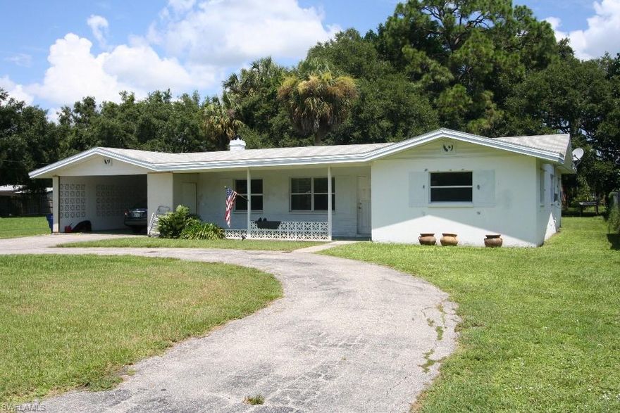 This home resides on an over sized lot that has a circular driveway. There are 3 beds, 2 baths with 1647 sq.ft. of living area. This is a 3/2 CBS home, that was built in 1963. The attached carport can fit 2 vehicles and there is even a detached 1 car garage, that can be used as a hobby room, or  storage.  The seller will consider holding a first mortgage with a large enough down payment (at least 10 percent down), please call for details of the owner financing. Will update with interior pictures soon. This home is tenant occupied until Feb 2016. The large master suite in the rear of the home has its own kitchen and living room.