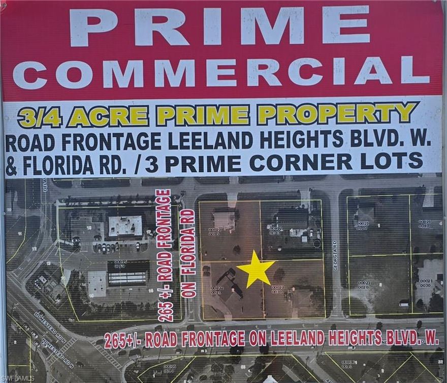 PRIME COMMERCIAL OPPORTUNITY IN DOWNTOWN LEHIGH ACRES!
~3/4 Acre Assemblage | 265± Ft Road Frontage on Leeland Heights Blvd W~
Unlock the potential of this rare three-property package, strategically located in the heart of downtown Lehigh Acres. This unique offering includes:
1003 Leeland Heights Blvd W – Commercial property offering prime visibility and accessibility.
1001 Leeland Heights Blvd W & 1002 Fillmore Ave – Tenant-occupied residential property.
Together, these three adjoining corner parcels span approximately ¾ of a block, providing an outstanding development opportunity for investors or developers. Ideally positioned in the midpoint of Lehigh Acres, ensuring easy access for both residents and visitors. Don’t miss this rare chance to own a premier redevelopment site in one of Southwest Florida’s fastest-growing areas! Call today for more details or to schedule a private showing.