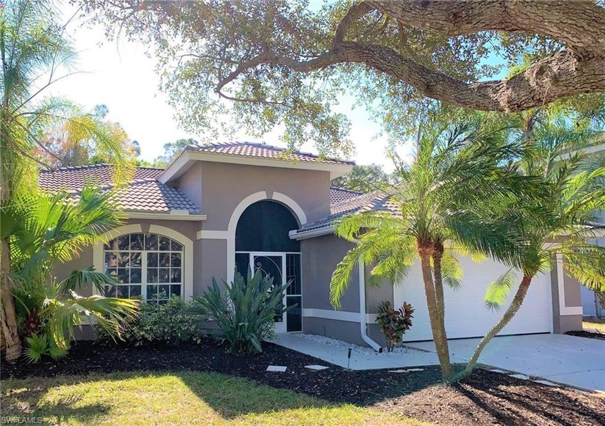 H.15488 - Outstanding Inverness model built by US Homes on lush, private, preserve lot in highly desirable Cedar Creek with low fees and the perfect location. Move-in ready single-family home.  The large great room provides a very open floor plan with vaulted ceilings, kitchen bar seating, breakfast room, and family dining. Excellent separation from the guest bedroom and master suite.  This home offers tile and laminated wood floors, built-in cabinets with workspace in the den, new carpet in the guest bedroom, and whole house freshly painted inside. The 2 car garage with storage cabinets and utility sink is an added bonus.  Cedar Creek is a gated community with pool, tennis courts, canoe launch, and low yearly fees. Priced to Sell.