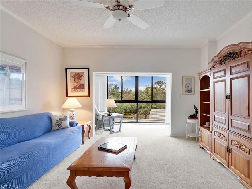 Discover the best of resort-style senior living at Arbor Trace, North Naples’ premier 55+ community. This inviting 1-bedroom, 1-bath condo offers comfortable living in a serene setting. A fully enclosed lanai expands the living space, offering a cozy retreat for starting your day, enjoying company, or soaking in the tranquil atmosphere.
Residents of Arbor Trace enjoy a vibrant, active lifestyle with exceptional amenities and a warm, welcoming environment—an ideal place to call home.
Arbor Trace offers an unmatched lifestyle with access to resort-style amenities including a fitness center, on-site fine dining, a full social calendar, 24-medical monitoring, on-site assisted living, and complimentary transportation for shopping and medical appointments. Enjoy the freedom of fee-simple, deeded ownership with no financial or medical requirements. All just minutes from Naples’ world-class beaches, shopping, and dining. Experience worry-free, active adult living at its finest!