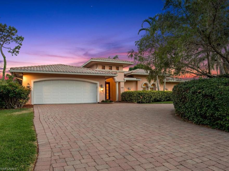 H.13129 - Live in the heart of Park Shore just minutes from everything that Naples has to offer!  Sitting atop an elevated, high and dry lot with lush, mature landscaping and concrete paver circle driveway, this wonderful home was updated in 2004 with stylish details and a flowing floor plan where you’ll enjoy memorable gatherings to last a lifetime. Pocketing sliding glass doors in the dining room/living room to the lanai as well as the large chef’s kitchen and built-in service bar makes your indoor and outdoor living and dining while entertaining guests seamless! Year around sun light fills the south facing screened in pool with stone waterfall, large concrete paver pool deck and covered lanai for gathering with friends and family. The owners’ suite offers lanai access, plantation shutters, dual walk-in closets and a luxurious bathroom. The three guest bedrooms with two bathrooms make this home suitable for overnight guests or for the young and growing family.  Extras: ample storage closets, hurricane protection for all windows and doors, 2-car garage & so much more!