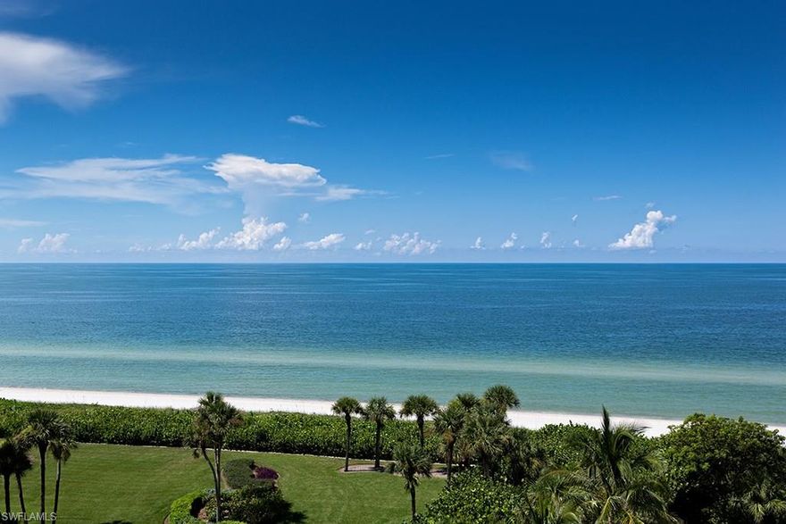 Wonderful opportunity to purchase in one of Naples’ most exciting, highly amenitized, pet-friendly beachfront condominium buildings. This three bedroom plus den unit was designed with a perfect interior flow, well-thought out spatial relationships, generous room sizes and ceiling heights, magnificent dressing and bathroom accommodations, and most importantly, exhilarating Gulf views. Exceptional improvements have been made to the interior spaces offering a light-filled modern backdrop which is the perfect contrast to the rich blue skies and waters of the Gulf of Mexico. From grand entertaining spaces to the thoughtfully equipped and convenient preparatory kitchen and laundry areas, the developers did their homework and one of the very finest and well-received buildings ever built on the beach was conceived.