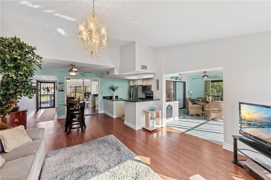 The Hideaway Golf & Country Club is a “hidden GEM” of a community, located in the heart of South Fort Myers, with easy access to everything. This is a 2 bedroom, 2 bath end-unit located in the last building of Greenbriar Village offering quiet views, privacy and steps away to the practice chipping green. This property is being sold Turnkey-key.
Enjoy the Greenbriar Village pool and outdoor bar and grill area where neighbors and friends gather.  
Hideaway offers Golf, NOT MANDATORY, and currently there is “Special Pricing” offered on membership. The main clubhouse has a great restaurant and bar, and during season there are plenty of activities and monthly themed parties. If you are a golfer, and own your own golf cart, there are no trails fees or cart fees. If you don’t own a golf cart, you can rent one from the club. Roof 3 years old. Building painted 2025.