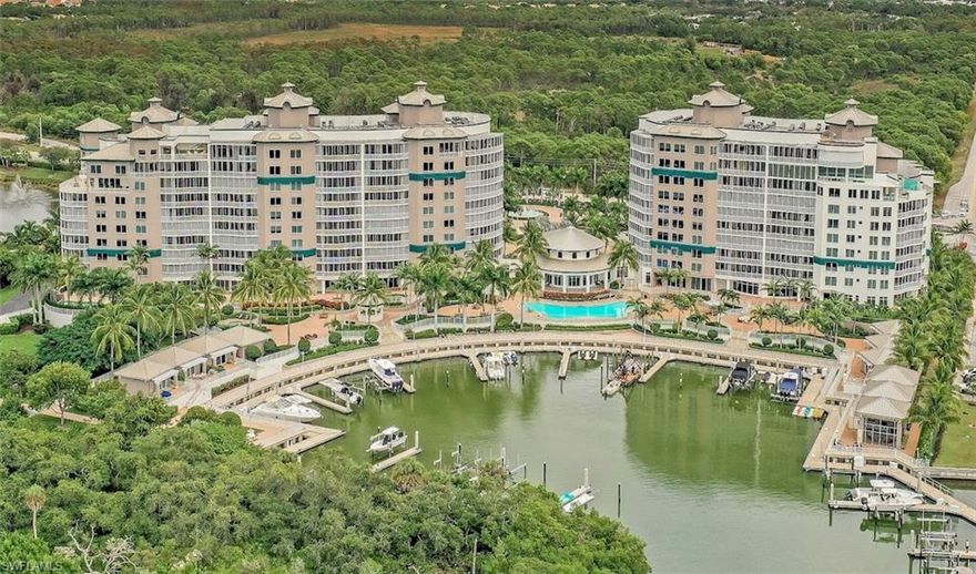 Leave your worries behind and enter the relaxing, low key, amenity rich enclave of Aqua at Pelican Isle.
This lovely 3 bedroom, 3.5 bath condominium offers 3940 square feet of living space plus an additional 400 square foot, 1 bedroom, 1 bath Cabana.  Enjoy the Gulf of Mexico/Bay views to the west and to the east the new Kinsale Golf Course. Fresh paint compliments the wood flooring throughout the living areas and provides a crisp neutral palette for your interior design ideas. The bedrooms have brand new neutral color carpeting, the kitchen boasts fine cabinetry with quartz tops and top end appliances, and the bathrooms are spacious and tastefully done. Amenities within the building are exceptional and too numerous to mention here. Aqua at Pelican Isle needs to be seen to genuinely appreciate all it has to offer.