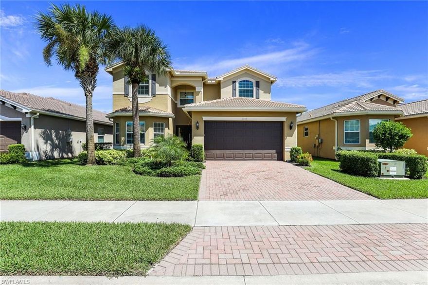 Enjoy this fantastic lake view home in beautiful Marbella Lakes! The Montesa model offers 3 large bedrooms, work from home office/den, 4 full baths PLUS a loft. The open and spacious floor plan has been very well maintained, you won't be disappointed. Granite counters in kitchen & bathrooms, 42" raised panel wood cabinets in the large open kitchen and stainless steel appliances, 18" tile in common areas.  Two bedrooms and office are located on the first floor, along with a cabana bath by the pool area. Step outdoors and enjoy a screened sitting area that overlooks the heated pool and lake view surrounded by privacy. Brick paver driveway. Includes a home warranty! Marbella Lakes offers 24 hour gated security, resort-style community amenities, club house with community room, billiards/game room, catering kitchen and exercise facilities, tennis courts, indoor and outdoor basketball courts. It's a beautifully maintained community, LOW HOA fees, and conveniently located to world class beaches, shopping and dining. *If you are a seasonal home owner this property has amazing rental opportunities as well.