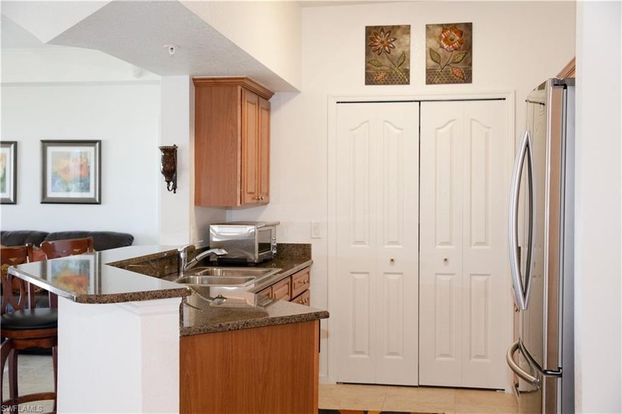 3 miles to the beach! Positano Place offers the perfect location with easy access to shopping, restaurants and I-75. Beautiful  North Collier Regional Park is only a few miles away!  This clean, never rented,  2 bed, 2 bath residence has plenty of natural light and 2 walk-in closets. Morning coffee, Zoom meetings or virtual schoolwork can all be done peacefully from your tiled, screened in lanai.   Excellent seasonal property, full-time residence, or use this as a rental investment. Positano Place is a gated, pet-friendly community with a resort-style pool, spa and fitness center.   Full-size washer/dryer, granite and newer AC all add to the appeal of this ideal condo. * More photos to be added soon