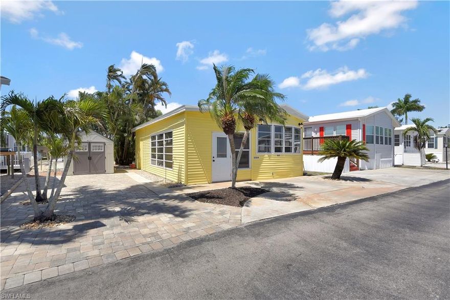 Gorgeous impeccably maintained manufactured home featuring lots of comfortable living space, a spacious kitchen, and 1 bedroom and 2 baths. New no-fade mildew free paint at the exterior and re-sealed roof coating allows for easy cleaning! Newer appliances, and blinds throughout. This home also has 2 water heaters, new skirting, and large pavered parking area with storage shed. Home is being sold furnished and MOVE-IN ready! America Outdoors is a gated community where homeowners live maintenance free with LOW fees and GULF ACCESS via boat ramp! Enjoy the Florida lifestyle in this active, amenity rich, pet friendly community! New clubhouse under construction with a projected completion in August 2020. This one won't last and it's super easy to show! Agents please read all confidential remarks.