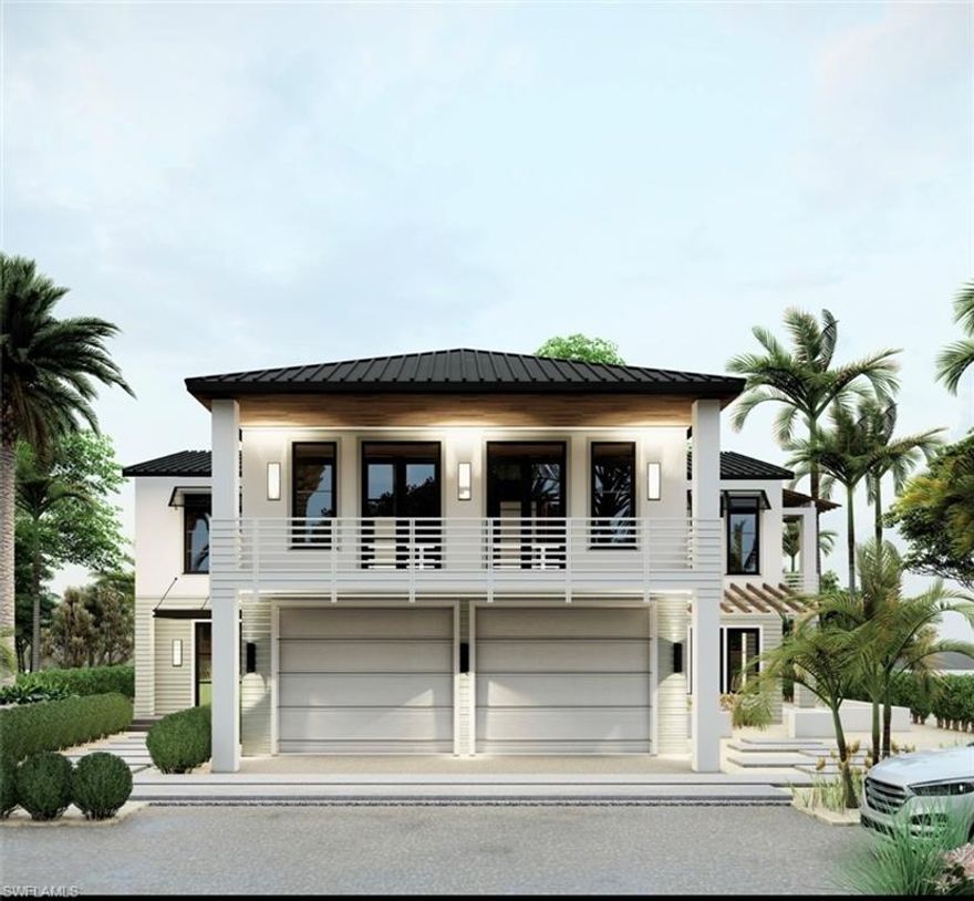 Enjoy glorious sunset views on the Clam Bayou. Easy access to beaches.

3/4 acre partially cleared lot on the Clam Bayou. 
Renderings show a 3 bedroom, 3.1 bath home with a 2 car garage can be built for an additional price, starting at $1,400,000. Home is elevated.