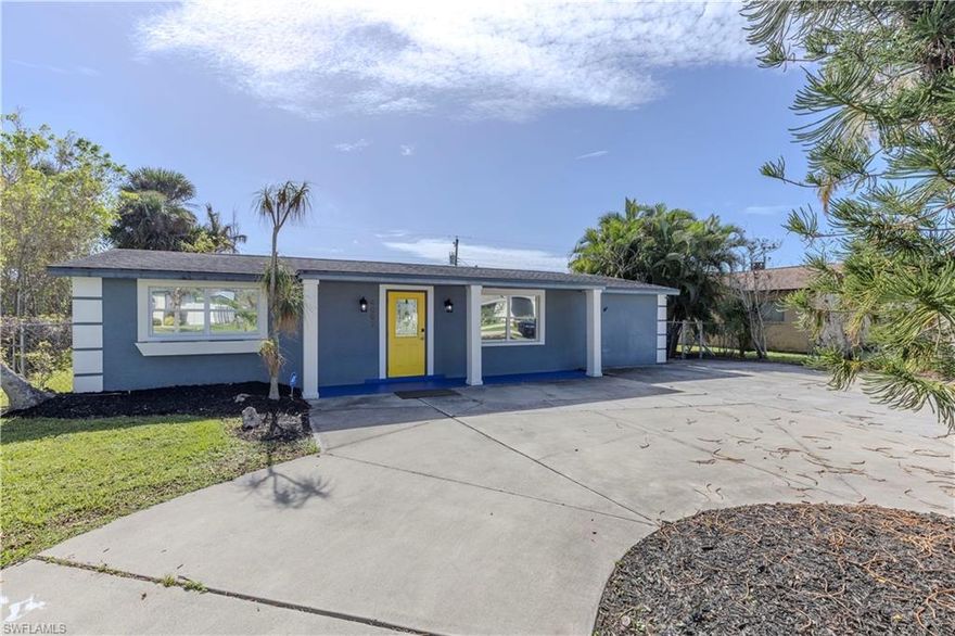 Beautifully updated 3-bedroom ranch home in the highly sought-after El Dorado Acres community of Bonita Springs, west of US-41. This move-in-ready property is ideal for a full-time residence, seasonal retreat, or investment opportunity. The home features a fully upgraded kitchen with ample cabinetry and counter space, along with a built-in desk nook, perfect for remote work or added functionality. The spacious split-bedroom floor plan offers two separate living areas, tile flooring throughout, designer fans, updated lighting, and custom window treatments. Offered turnkey furnished for the right terms, with furnishings negotiable, providing flexibility for immediate use. With NO rental restrictions, this property presents a strong investment opportunity with excellent income potential. The outdoor space is designed for both entertaining and relaxation, featuring an expansive brick-paver deck with a built-in fire pit, covered patio, outdoor shower, and a fully fenced backyard with lush tropical landscaping. Southern rear exposure provides ideal sunlight throughout the day, with ample room to add a pool. Surrounded by higher-end communities and ideally located just minutes from Coconut Point Mall, the Hyatt Resort and Water Park, fine dining, shopping, and Bonita Springs’ white sand beaches. Not located in a flood zone and no history of flood damage, offering added peace of mind. Key updates include A/C (2020) and roof (2014). A strong opportunity for buyers seeking a well-maintained home with flexibility and income potential in a prime Bonita Springs location.