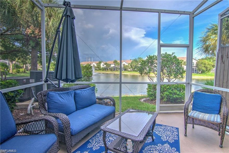AWESOME LAKE VIEW!!! A wonderful Townhouse located in Milano off Livingston Rd, just North Of Immokalee Rd. This property has 3 bedrooms, 2.5 baths, 1 car attached garage, and beautiful long lake views to enjoy overlooking the fountain. Many upgrades and updates, such as screened lanai, newer stainless steel Appliances, granite counter tops, new A/C unit, new water heater and much more! Home is in great condition, and has been meticulously maintained. There is a community pool & spa, tennis courts and basketball court.