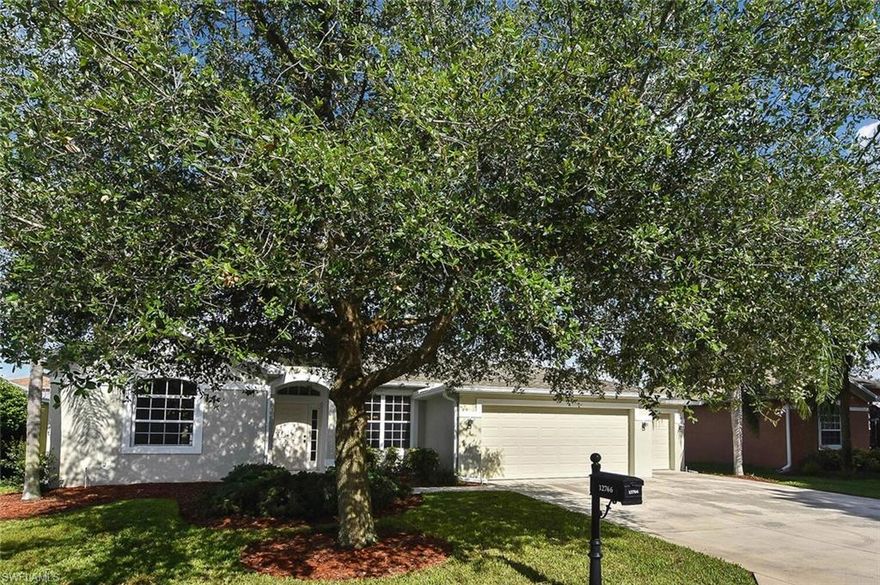 If you are looking for a 4 bedroom home with a den, 3 CAR GARAGE, newer roof, and brand new kitchen appliances, this is the one for you! The home features a living room, family room, dining room, 3 full bathrooms, a screened lanai, and quiet street.  Location is everything, and Danforth Lakes is located north of Daniels Parkway with easy access to I-75, FGCU, the airport, and all of the best restaurants and retail.  Danforth Lakes has a community pool, exercise room, clubhouse, and playground with low HOA fees.