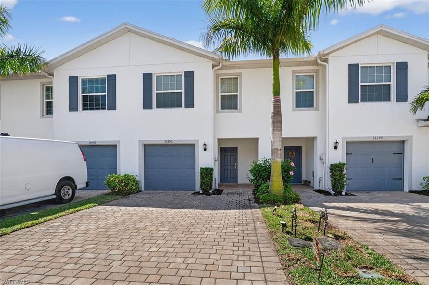 WATER VIEW! Move-in ready 3-bedroom, 3-bath townhouse in a highly desirable gated North Naples community. This almost-new home offers stylish, comfortable living with a garage, scenic water views, and access to exceptional amenities including a community pool and fitness center. Ideally located just 20 minutes from Vanderbilt Beach and close to the new Founders Square Shopping Center, top-rated schools, dining, and everyday conveniences, 15396 Wildflower Circle combines location, lifestyle, and pride of ownership. A truly must-see home that is ready for immediate occupancy.