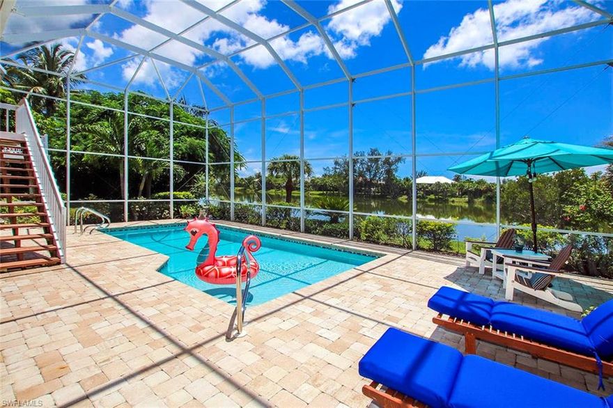 Well if you want to be on Sanibel, then this is the place you want to be! Just like you stepped into Coastal Living with this beautiful lakeside 3 bedroom, 3 full bath pool home w/ home office/den & private elevator. Custom designer kitchen with solid wood bead board cabinets w/antique pewter hardware, top of the line stainless appliances, farm sink, gorgeous grey granite level 4 counter tops, w/ unique and sustainable plank cork floor to boot. Hand scraped hardwood birch flooring throughout, handsome wet bar w/granite & glass tile back splash, formal dining room, open and airy living room with cathedral ceilings and new lighting throughout. Master bedroom was completely renovated, new gorgeous master bath and walk in closet, deck off the bedroom to sip your morning java and attached office/den that can be closed off for privacy. Expansive lanai that overlooks gorgeous pool and lake beyond. New roof will be added prior to closing. This home won't disappoint!