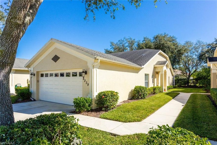 Prime Location!! Welcome to Ibis Cove, one of Naples most desired communities in North Naples.  This wonderful Villa attached has been recently painted inside,features nearly 1,500 Sq. Ft of living space, 3 Bedroom,  2 Full  Bathrooms, and 2 car garage. Open floor plan, vaulted ceilings,  spacious Eat in Kitchen, Reverse Osmosis System, newer stainless steel appliances, new light fixtures, newer washer and dryer, Trane A/C (2013), water heater (2015),  excellent natural light, decorated in neutral colors. Spacious Master Bedroom. Master Bath has dual sinks, large walk-in-shower and 2 walk-in closets, Security and comfort features Ring doorbell, Ecobee Smart Thermostat, Tile and brand new carpet in  all  living areas, screened extended lanai. With peaceful views of  landscaped, rated A schools. Ibis Cove is a friendly community with low HOA fees! Recently updated clubhouse with billiard room, library, fitness center, resort style pool and spa, playground and two tennis courts. Several lakes with fountains. Single Family Fee Simple Ownership! Just around the corner of Collier Blvd. retail shopping, banks and restaurants, hospital. Easy access to I-75 and only six miles to the Beach!