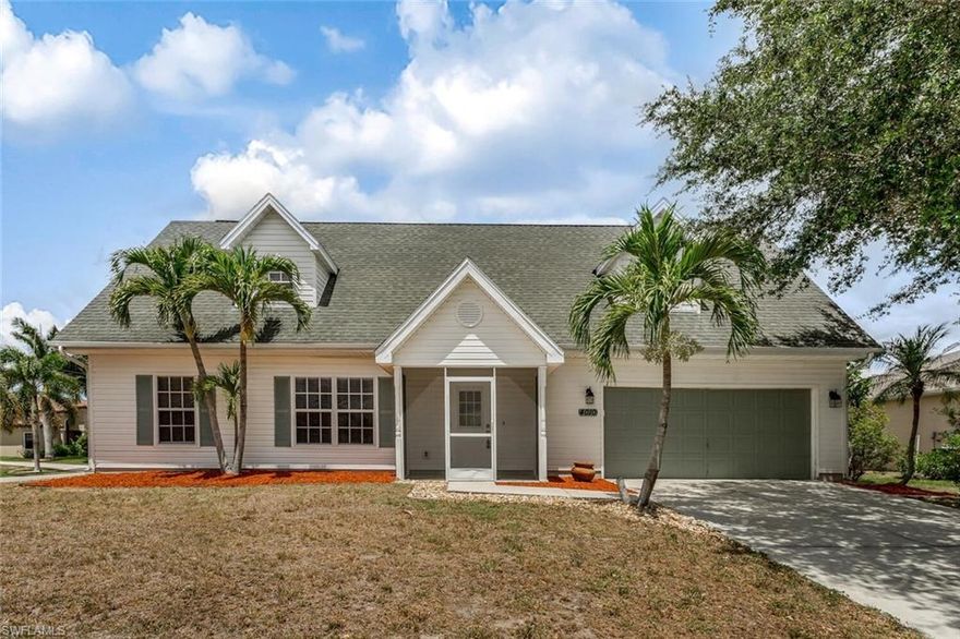 Surrounded by Beautiful Homes in a Great Area of SW Cape Coral. 4 Bed + Den / 3 Full Bath Fully Fenced Yard with NO HOA Rules or Dues. AFFORDABLE! Central Utilities w/ NO ASSESSMENTS... Exterior Siding has color baked in, so you never have to repaint... and Elevation of 8 Feet = Low Flood Rate of only $500/yr. Roof Replaced in 2006 with High Quality Shingles and Sanibel Strapping System. Whole Home Re-plumbed to remove poly-b (2018). A/C replaced (2017) and Carpet updated (2018-2019). Versatile Floor Plan with Bonus Rooms Downstairs perfect for Work From Home, Home-Schooling, a Junior Master Suite renovation or a Game Room. Upstairs the Master Bedroom with Ensuite Bath on Right and down the hall are 2 Guest Bedrooms + 1 Full Bath with Dual Sinks. Kitchen has a Large Pantry, Dishwasher, Microwave, Electric Range and Large Fridge with plenty of countertop space for entertaining. Perfect setup for family gatherings with a Large Screened Lanai, Fenced Yard and a Full Guest Bathroom Downstairs. Large Under-Stair Storage Space. 2-Car Garage with Washer and Dryer. This is the only home under $300,000 with 3 Full Bathrooms in SW Cape Coral. Start making memories with your family here!