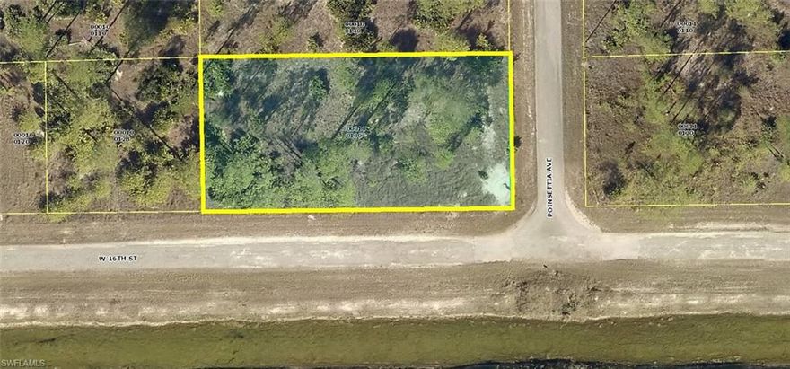 Very Nice high and dry generous oversize 1/2 Acre EXTREMELY Rare Corner wide & deep homesite (width 105' x 210' deep +/- ... 22,050 Sq. Ft.) in a very quiet area of nicely kept single family homes within LEHIGH ACRES. This property mostly cleared with a few thinned pines with low secondary growth and grasses with highly desirable Western and Southwestern sunset views at the rear of home site with quick and easy access to Joel Boulevard, Palm Beach Boulevard (State Road 80), Lee Boulevard, shopping, restaurant, employment, medical care, SWFL International Airport, Caloosahatchee River, boating, beaches and all that beautiful Southwest Florida has to offer. Eastern morning sunrise views facing the roadway. County maintained paved roads with power and phone lines at the street. Build your dream or vacation home now and/or save this special oversize 1/2 Acre home-site for later. Don't miss this unique opportunity to purchase this premium home-site now for only $11,995 with $0 (ZERO) down, no credit check or income verification for ONLY $98.00 per month payment. Personal checks OK. Call today... you'll be so glad you did.