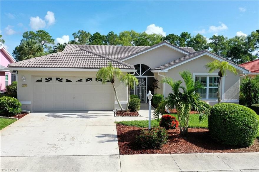 Wowza!  Better than New!  This is the best home in a wonderful active Golf community and Country Club living at its finest. Nothing to do here but just move in!  
Completely remodeled with Top of the line luxury upgrades.  This popular Sanibel model has Hurricane windows, custom wood cabinets with soft close doors, granite counter tops and Stainless Steel appliances.  Huge center island is perfect for the chef in you!  Impact worry free windows, 5' baseboards, custom tile throughout, Crown moldings, and Plantation Shutters everywhere.  The En-Suite Master Bath has granite counter tops and dual sinks and a beautiful walk in shower with glass enclosure.  Upgraded second bath along with upgraded light fixtures and fans!  Custom tile floors.  See attached list of Home Upgrades.
Herons Glen is a very active Golf, tennis, pickleball with superb social and athletic amenities.  Bring your suitcase and check out this lovely home with private lanai view.
