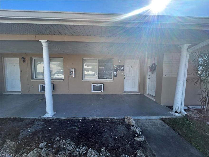 Spacious 1/1 all tile with newer kitchen cabinets and counter top. Rent includes water, sewer and lawn care. This spacious one bedroom offers screened lanai. and washer/ dryer hook up. There is limited parking only 1 vehicle per unit please. Sorry no pet