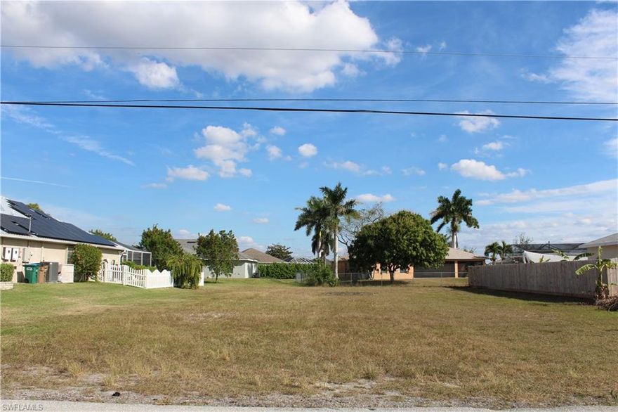 A beautiful double residential lot in Cape Coral, offering the ideal setting to build your dream home in a true Southwest Florida paradise. This spacious property provides ample room for design flexibility and is perfectly suited for creating your own private retreat in one of the region’s most desirable areas.