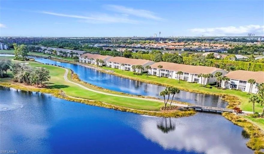 Welcome to one of the most sought-after first-floor Dogwood verandas in Heritage Palms Golf & Country Club. This beautifully positioned 2-bedroom + den comes FURNISHED and offers the best of Florida living with two private lanais—a charming front lanai for morning coffee and a spacious rear lanai overlooking the 15th hole of Royal Golf Course and a serene lake. Roll-down hurricane screens on the rear lanai provide comfort and peace of mind year-round.

The popular Dogwood floor plan includes two full baths, a versatile den perfect for a home office or guests space, and an open-concept design ideal for Florida living. The eat-in kitchen features a breakfast bar and sun-filled windows, allowing you to cook, dine, and entertain while enjoying scenic views.

The one-car garage is thoughtfully equipped with built-in storage cabinets, wire shelving, and bike racks, making it both functional and organized. Pull-down attic stairs lead to an attic space with added flooring for extra storage, a valuable feature rarely found in condo-style living. Parking spaces are plentiful for an additional vehicle.

Set on over 800 acres of beautifully landscaped grounds, Heritage Palms is one of Southwest Florida’s premier bundled golf communities. Residents enjoy two recently renovated 18-hole Azinger/Lewis-designed championship golf courses, Royal (2023) and Sabal (2021), along with Har-Tru tennis courts, pickleball courts, Bocce Court and multiple resort-style pools. 

The community offers a vibrant social lifestyle with a renovated clubhouse, elegant and casual dining options, a state-of-the-art fitness and activity center, and an exciting newly redesigned Lodge and Tiki Bar. The poolside restaurant and bar feature many large TV screens—perfect for watching your favorite sporting events—along with live entertainment during season. For those who enjoy an active lifestyle, Heritage Palms Gulf & Country Club offers 2 Championship Gulf Courses, Tennis, Pickle ball, and Bocce ball.  This is more than a home—it’s a lifestyle.