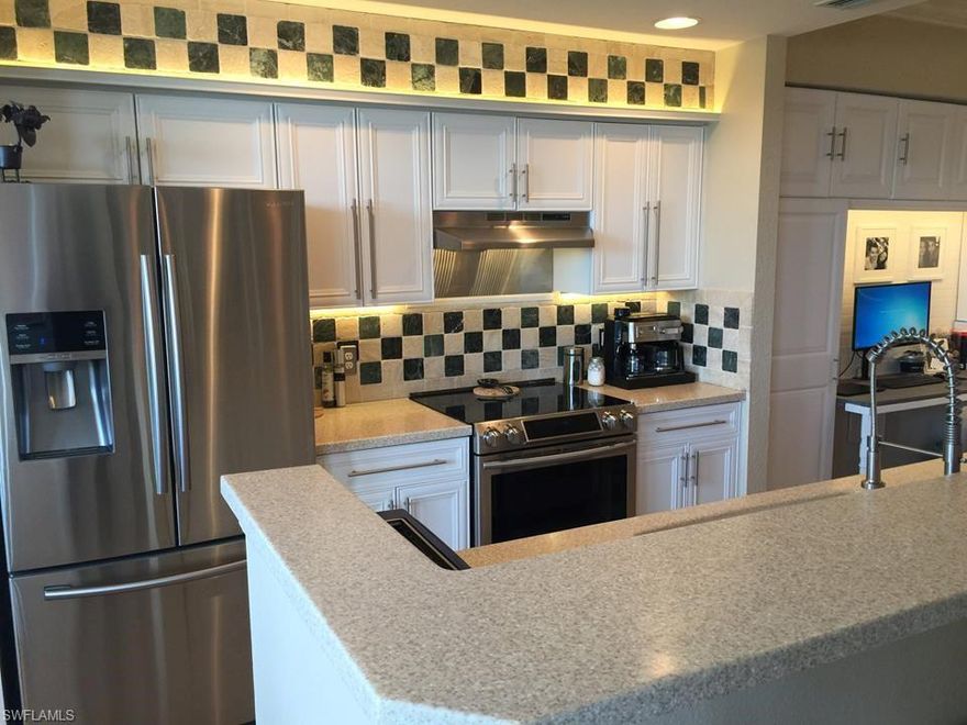 Great opportunity to buy a lake view first floor condo in the desired location of Bella Terra. This beautiful unit is part of a resort style gated community with many amenities including tennis, baseball, basketball, hockey, pickleball courts, gym, pools, spa and more. The condo features two bedrooms, two baths, carport, storage closet, a nice kitchen area with a breakfast counter and an area to set up a coffee table next to the amazing lake view where you can relax and enjoy. Some of the most recent remodels have been the natural stone backsplash in the kitchen, laminate floors in bedrooms, newer Samsung kitchen appliances, interior paint, crown molding, lanai ceramic title, office desk set up-which will stay and the whole building is getting a new ceramic roof. Do not miss this great opportunity to get a wonderful condo next to a beautiful lake. Schedule your showing today!