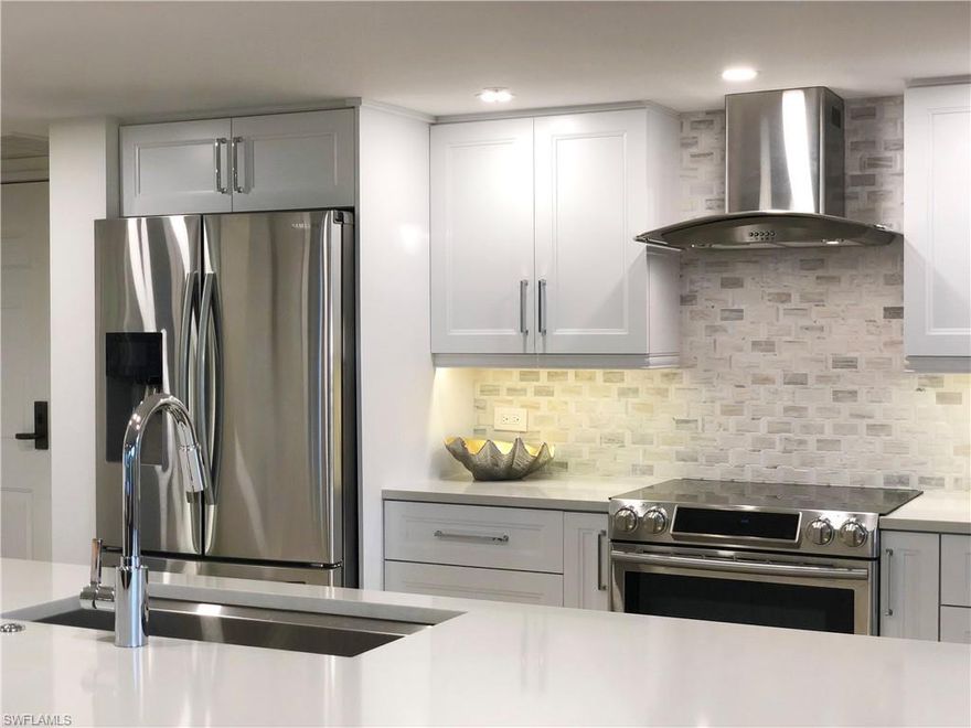 'WOW' OWNERS SAY SELL, THEY FOUND ANOTHER HOME! BEST DEAL BY FAR!
This completely remodeled and designer furnished spacious 3 BR unit in St. Marissa at Pelican Bay is waiting for you. Nestled amongst the palm tree tops, Unit 205 offers privacy yet easy access in and out of the building. It is an outdoor lover’s dream. Swim laps in the elegant and well-maintained pool or stroll over and take the tram to the beach through the most exquisite nature trails. All that’s missing is you.

• 3 BR 2 Bath spacious 1,643sf under air
• Easy access 2nd floor location (elevator or stairs)
• All LED lighting
• Toe kick, breakfast bar, and under cabinet LED lights  
• Kohler and Moen plumbing fixtures
• 3M solar reflective film on all exterior glass
• Sonos sound system
• Smart thermostat with wifi control
• Hi efficiency on demand hot water heater
• Full size stacked laundry set
• Soft close doors and dovetailed drawers in kitchen and baths
• Quartz counter tops throughout
• Remote controlled fans in living area and bedrooms
• Bosch ultra-quiet SS 3 rack dishwasher
• Sharp SS drawer style microwave
• Samsung SS slide-in range
• Samsung SS French door fridge with dual ice makers