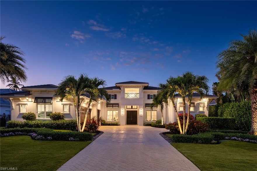 This luxury home built in 2019 is located in the beautiful tree lined neighborhood of the Moorings, one of Naples’ most exceptional coastal communities.  Upon entering the front doors, you are welcomed with the wonderful views of the 18th tee on the private Moorings Country Club.  The single level, open floor plan has been artfully designed with a neutral palette creating a lovely and relaxing ambiance. The four en-suite bedrooms, four- and one-half baths, large office and expansive custom kitchen easily open up to the comfortable outdoor living area for year-round entertaining with family and friends. The quality and high- end features include SubZero/Wolf and Bosch appliances, wide plank wood flooring, Sonos sound, retractable screens and shutters, Anderson windows, 38Kw generator and a large 3 car garage. The property is located in an X Flood zone as well. Minutes from the Moorings Private Beach, the fine dining of delightful Old Naples, and fabulous shopping in Waterside Shoppes and Venetian Village.