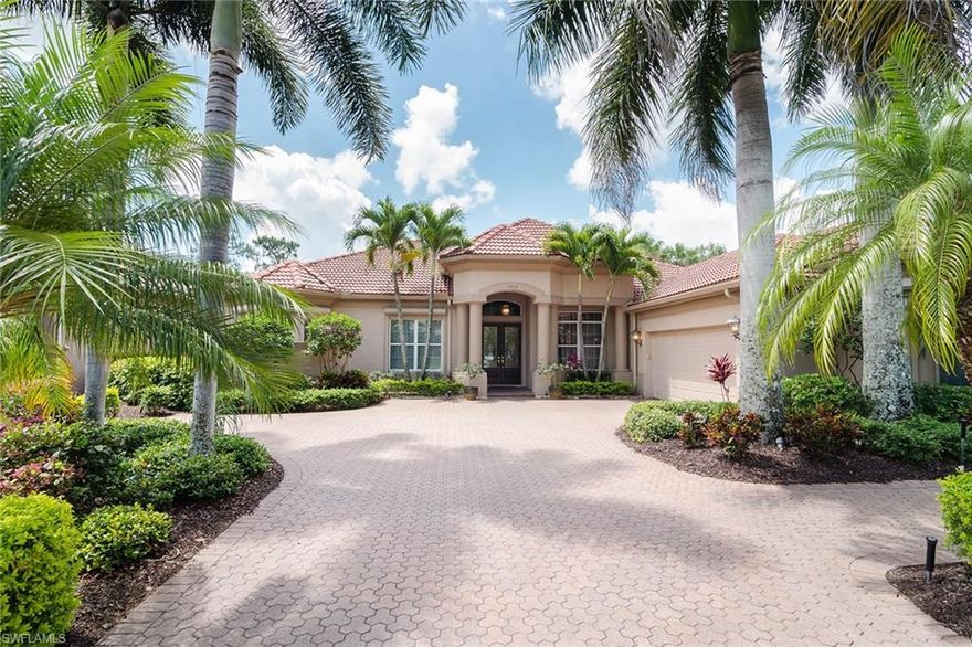 Come and see this spacious four-bedroom-plus-den, four-bath open floor plan home with large outdoor living lanai, offering endless hours of entertainment for family and friends overlooking the 11th-hole fairway and green. Stylish designer kitchen overlooks the great room. Lots of natural lighting. Master bedroom and en suite is spacious and includes dual walk-in closets, its own water heater and air-conditioner unit, dual vanities and Jacuzzi jetted deep soaking tub. The home offers spacious guest bedrooms, formal dining and living areas, large laundry area and spacious two-and-a-half-car garage. Situated in one of Naples' most sought-after gated private golf communities offering world-class golf, tennis, state-of-the-art fitness facilities and newly renovated clubhouse. One of the few communities that allow golfers to own and use their own golf carts to play. All schools in this zoning district have an A rating. Just minutes to shopping and breathtaking beaches.