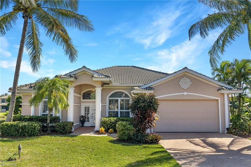 Gorgeous lake views from this bright airy remodeled home!  This one story home features tile flooring throughout, marble countertops, stainless steel appliances, crown molding in living and dining rooms, remodeled bathrooms, roof replaced 2017, oversized guest bedroom, and much more! Lakes of Estero is located West of 75, just around the corner from Coconut Point Mall, Miromar Outlets, and a short drive to Gulf Coast Town Center, RSW Airport, and the sandy beaches.