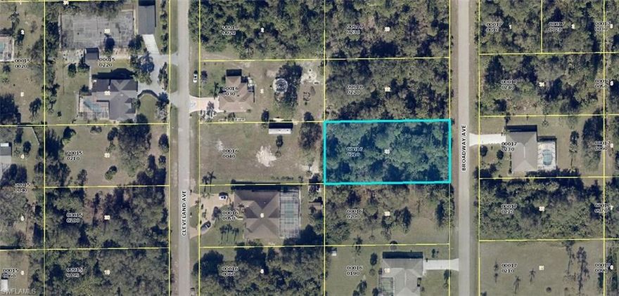 1/2 acre single family lot for sale. Great location in the fast-growing Lehigh Acres area. Short drive to shopping, easy access to Fort Myers, Airport etc. There is enough room to build a house, pool and large garage for all your toys. 1/2 acre lot on the south side (to the left) is also for sale.