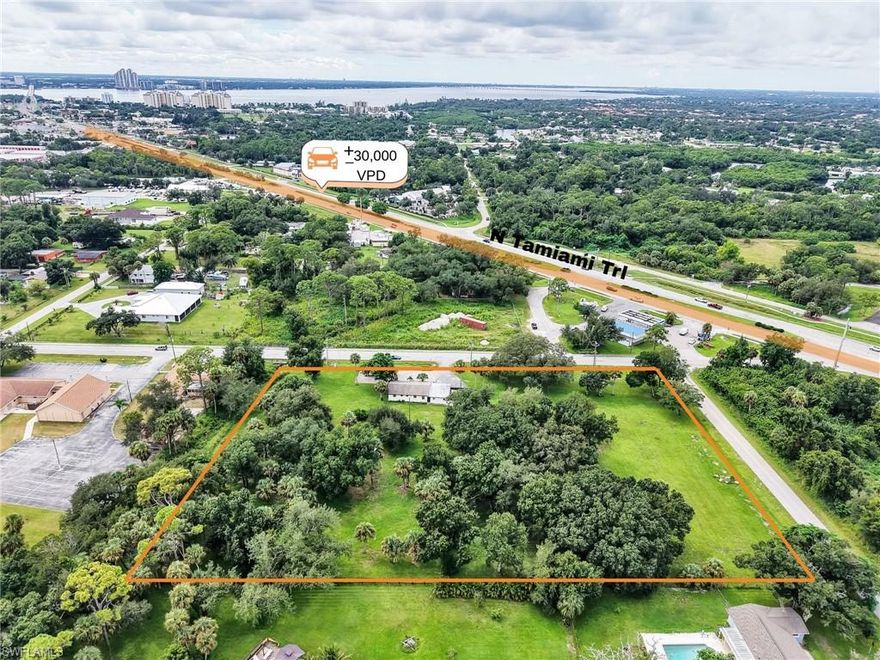 COMMERCIAL INTENSIVE 3.5 Acres. Income-Producing existing 1,040 SF Building (used for storage) | Growth Corridor off US-41, 1,200 units of new multifamily projects in close proximity. 2 miles to downtown Fort Myers. Unlock a prime commercial opportunity in one of Southwest Florida’s fastest-growing areas. This 3.5-acre property, just off US-41, offers Commercial Intensive (CI) zoning: one of the most versatile categories in Lee County — plus a 1,040 SF income-producing building already generating income. Whether you want steady income now, or plan to redevelop into a higher and better use, this site gives you flexibility and upside. Commercial Intensive zoning allows for:Automotive sales & service, Warehousing & distribution centers, Hotels & motels, Restaurants, retail & entertainment venues, Storage facilities, Contractor services & equipment yards and more.  With US-41 access, explosive nearby development, and CI zoning, 308 Evergreen Road positions you at the forefront of North Fort Myers’ commercial expansion.