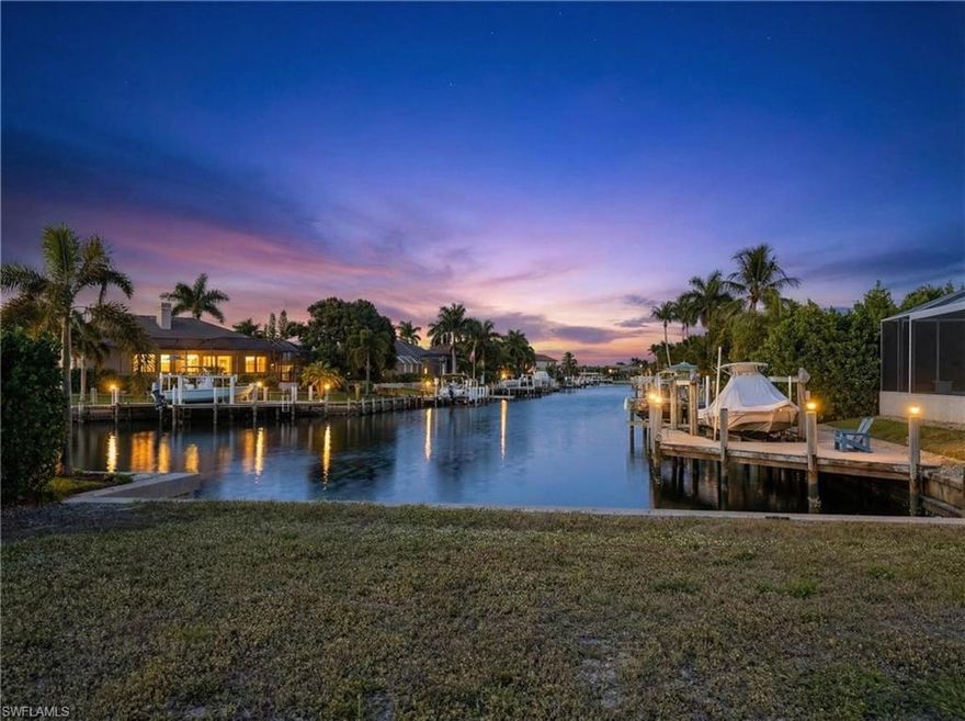 OVERSIZED WATERFRONT CORNER LOT nestled on a quiet cul-de-sac in one of Marco Island’s most desirable locations. This exceptional homesite offers approximately 50 feet of water frontage with indirect Gulf access, a brand-new seawall, and scenic intersecting canal views that create a peaceful coastal retreat. With generous approximate dimensions of 110’ x 160’, the lot provides outstanding flexibility to design and build a truly luxurious custom residence, complete with expansive outdoor living and a 3+ car garage.
Ideally positioned just minutes from Marco Island’s pristine white-sand beaches, acclaimed restaurants, boutique shopping, and key amenities including the public library, YMCA, Mackle Park, and the Island Country Club. A rare offering—don’t miss the chance to secure this exceptional piece of paradise.