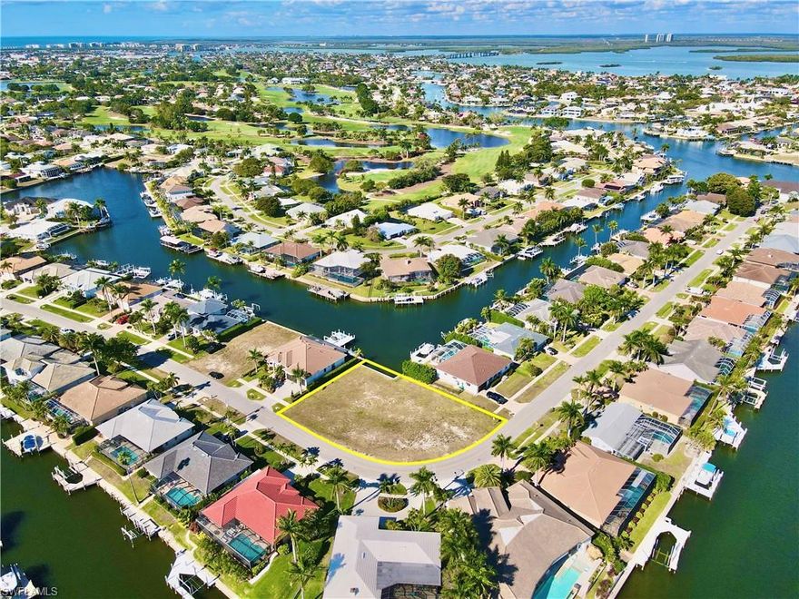 OVERSIZED WATERFRONT CORNER LOT nestled on a quiet cul-de-sac in one of Marco Island’s most desirable locations. This exceptional homesite offers approximately 50 feet of water frontage with indirect Gulf access, a brand-new seawall, and scenic intersecting canal views that create a peaceful coastal retreat. With generous approximate dimensions of 110’ x 160’, the lot provides outstanding flexibility to design and build a truly luxurious custom residence, complete with expansive outdoor living and a 3+ car garage.
Ideally positioned just minutes from Marco Island’s pristine white-sand beaches, acclaimed restaurants, boutique shopping, and key amenities including the public library, YMCA, Mackle Park, and the Island Country Club. A rare offering—don’t miss the chance to secure this exceptional piece of paradise.
