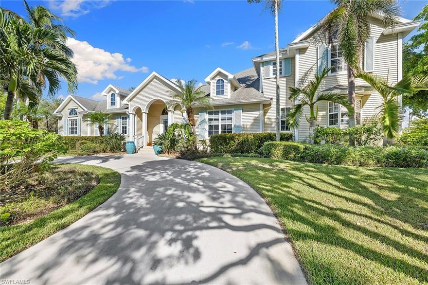 This home has been recently redecorated and is ready to move in. A short distance to St. Ann School, 5th Avenue, 3rd Street South, Cambier Park, Naples beach, Naples Pier, city docks and Naples Bay. Live in the heart of Old Naples in this two-story home with a first-floor master suite on the opposite end of the home. The master bath is beautifully finished. A perfect family home and a wonderful place to entertain with four guest bedrooms, living room, formal dining, a generous-size den, heated pool and spa with an outdoor covered lanai and an outdoor kitchen area with Wolf grill and Sub-Zero outdoor refrigerator. Large eat-in kitchen, Wolf oven and induction cooktop. Sub-Zero refrigerator and wine cooler. Miele built-in coffee station. Situated on a corner lot with a 2-1/2-car side garage with a separate circle drive in the front of the house to greet guests. Features - Vaulted living room ceiling, 10-foot door openings with solid wood doors, custom-designed wood trim, built-in wood closet cabinetry in each room, wood plantation shutters, new floors & tile. Dual-zone AC & heat, dual water tanks, hurricane shutters.