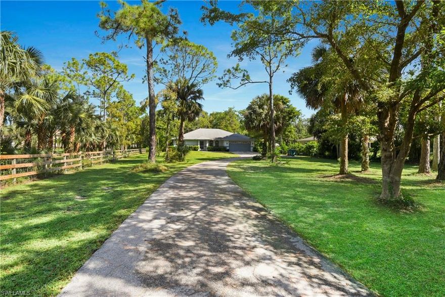 Country living at its best, yet close to everything!  Fantastic opportunity to own a beautiful, 1.59 acre property west of Santa Barbara. This 3 bedroom, 2 bath, split floor plan gem features vaulted ceilings, a 2 car attached garage and over 1800 sq. ft. under air.  Plenty of room for a pool, all your toys and especially your pets. The property is gated in front and has a fence on both sides. Gorgeous lot with mature, tropical landscaping. Enjoy the peacefulness of the serene backyard while relaxing on the screened in lanai. Buy this home with confidence as it comes with a one year home warranty!  Don't let this one pass you by.  Call today and make this house your home!