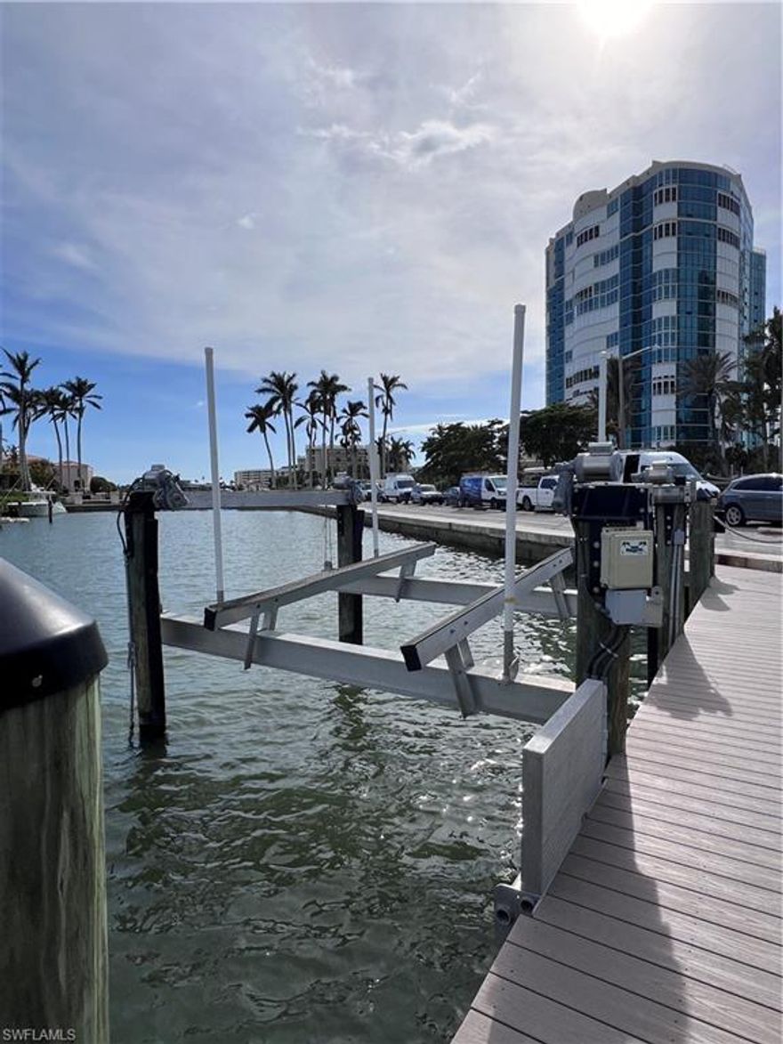 **Prime Waterfront Boat Dock Available for Lease!** Welcome to Slip #1 at Venetian Bay Yacht Club, a 70 slip marina with direct access to Doctors Bay, located in the heart of the Park Shore neighborhood. Venetian Bay Yacht Club is exclusive to Park Shore residents. Whether you're a seasoned sailor or a weekend boater, this dock is perfectly suited to meet all your maritime needs. VBYC is situated in a prime location, and Slip #1 is south of Venetian Village's popular waterfront dining, shopping, and entertainment venues. Enjoy making your boating experience smooth and enjoyable. Negotiable start date available for 3, 6, or 12 months. Amenities include boat Lift with capacity of 16,000 lbs., parking, water and electricity hookups conveniently available at the dock. Don't miss the opportunity to lease a piece of waterfront paradise. Whether you're looking to dock your boat for the season or year-round, this location offers the perfect blend of convenience and luxury.