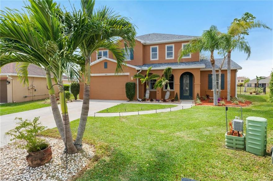 WELCOME TO 8130 BLUE DAZE COURT—A HOME THAT FEELS LIKE VACATION EVERY DAY! Wake up to peaceful lake views in this spacious two-story home in the gated community of Town Lakes. With over 2,900 square feet, 4 bedrooms, and 2.5 baths, there’s room for everyone to spread out and enjoy. The large master suite on the ground floor features dual sinks, granite countertops, and a walk-in closet. Upstairs, three oversized bedrooms—each with walk-in closets—surround a generous flex space, perfect for a playroom, office, or media room. The fully fenced backyard offers plenty of space for outdoor living, whether you're hosting a barbecue or simply soaking in the Florida sunshine. Situated on a quiet cul-de-sac with low HOA fees, this home provides the perfect balance of comfort and convenience. With easy access to I-75, Southwest Florida International Airport just 30 minutes away, and Lehigh Park within a mile, everything you need is close by. Don’t miss your chance on this one!