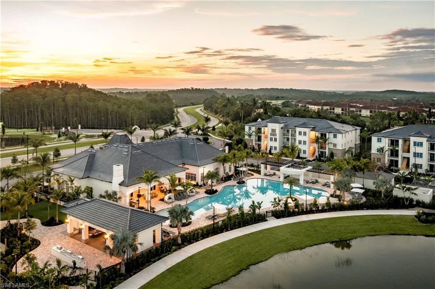 30 acres of incredible outdoor space, inspired amenities at your door, downtown arts, culture, cuisine, shopping—and southwest Florida's stunning beaches all just minutes away. Come home to a resort-style retreat, with sparkling pools, private cabanas, chaise lounges, barbecue stations, large-screen TVs and trellis-covered dining areas. Gather in an incredible outdoor living room, featuring fire pits and a covered terrace, or spend the day in the sun at a breezy outdoor pavilion—with a fully equipped summer kitchen, billiards table, bar and lounge Private Pool.