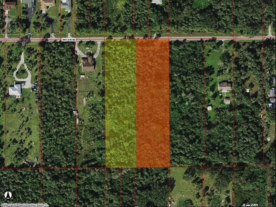 Great opportunity to build your dream home on this fabulous 2 1/2 acres with the front ½ having enough upland to build without any mitigation! This listing is for the Western 1/2 of the 5 acres. So much is being built in the surrounding area including new schools, churches, homes, and shopping centers. This parcel has 1.39 acres of upland with no mitigation necessary in order to build. With new construction on several new strip centers and more to follow, this intersection of Golden Gate Blvd & Everglades Blvd will be an exciting place to live near which is just a few minutes away! New commercial activity center at the intersection of Golden Gate Blvd. and Everglades Blvd. and the planned expansion of Vanderbilt Extension to extend out to Everglades making a trip to the beach even closer. Collier County is also planning a new park on the Vanderbilt Beach extension as well as a school. The east 2 ½ acres can also be purchased. Environmental reports available To see the Eastern half of the 5 acre parcel see MLS# 223030155. Option to buy both lots and own 5 acres! This 5 acre parcel is in the process of being subdivided.